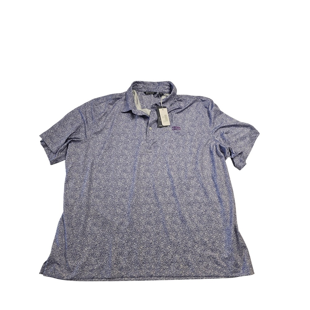 Cutter & Buck Mens XXXL Blue Geometric DryTec Polo Shirt Crown Castle NWT